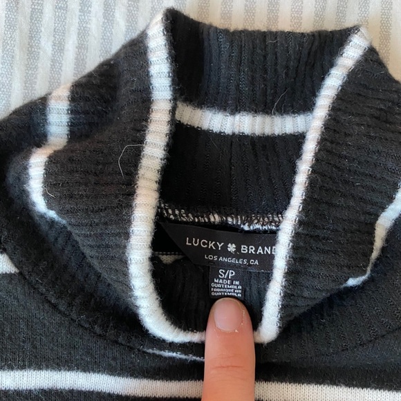 EUC Lucky Brand Striped Mockneck Sweater - Picture 4 of 5